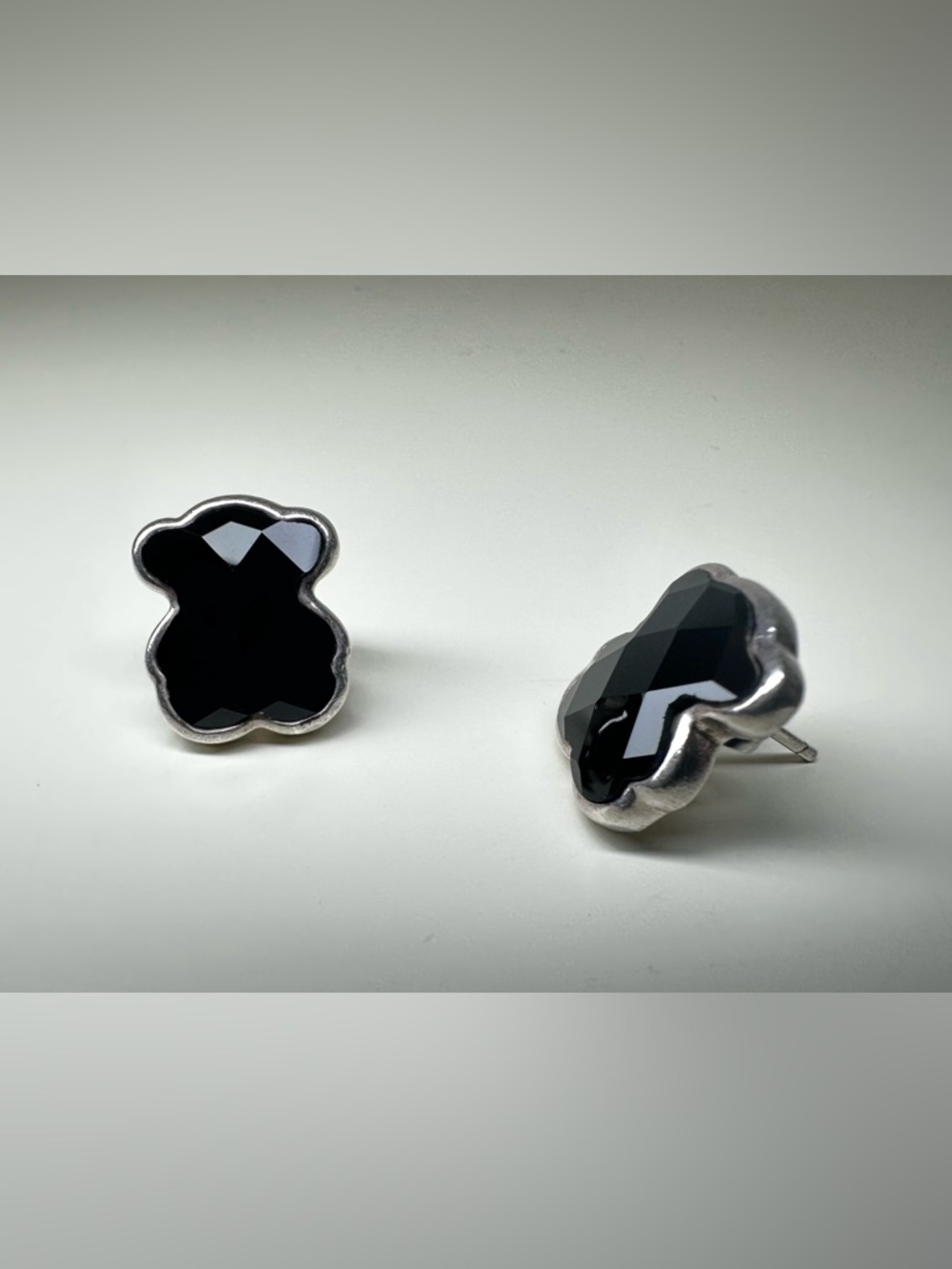 TOUS Sterling Silver and Onyx Earrings